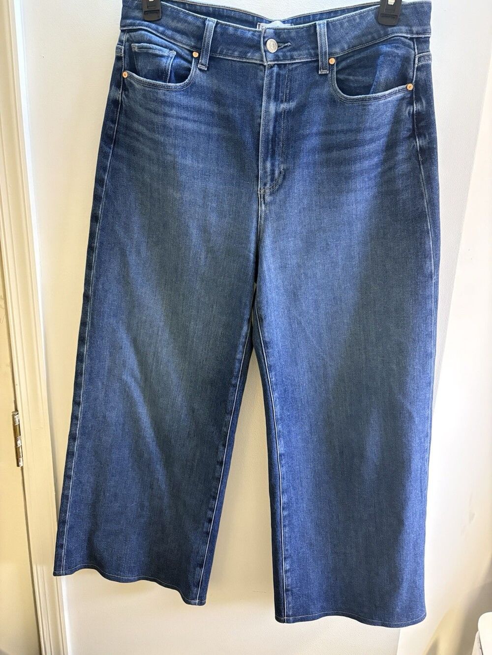 Paige Anessa Wide Leg High Rise Jeans Acapella Sz 32